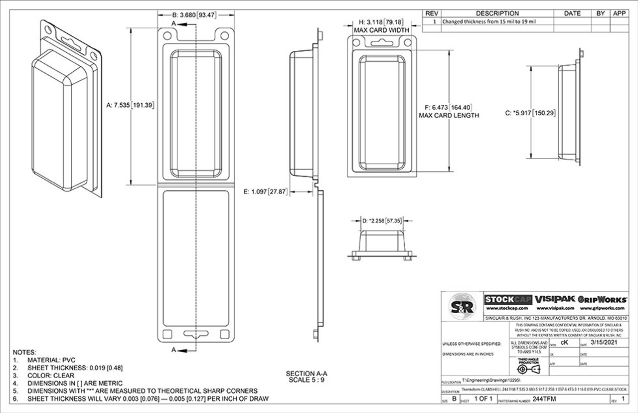 244TFM Stock Clamshell Technical Drawing