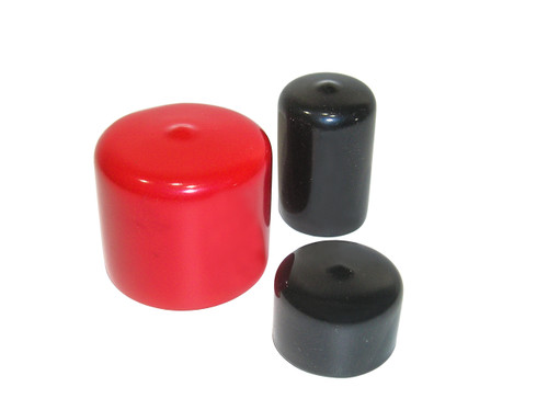 1-1/2" x 1-1/2" Round Tuff Pak Cap - 529 in Red or Black