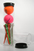 1-3/4" x 6-1/8" Clear Plastic 2 Ball Container (room for 2-1/8" to 2-1/4" tees)